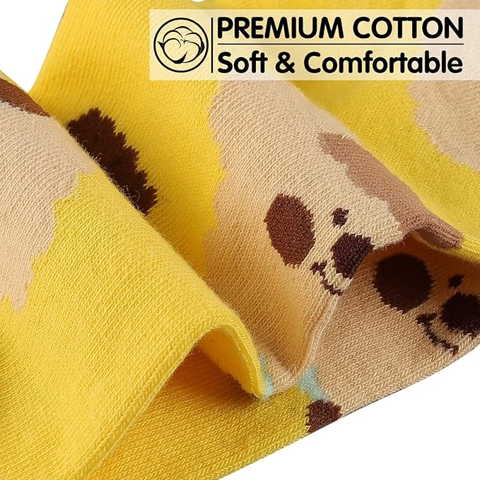 Heatuff Women's 5 Pack Cotton Funny Crew Socks Fun Cozy Cute Novetly Causal Patterned Socks for Women Gifts