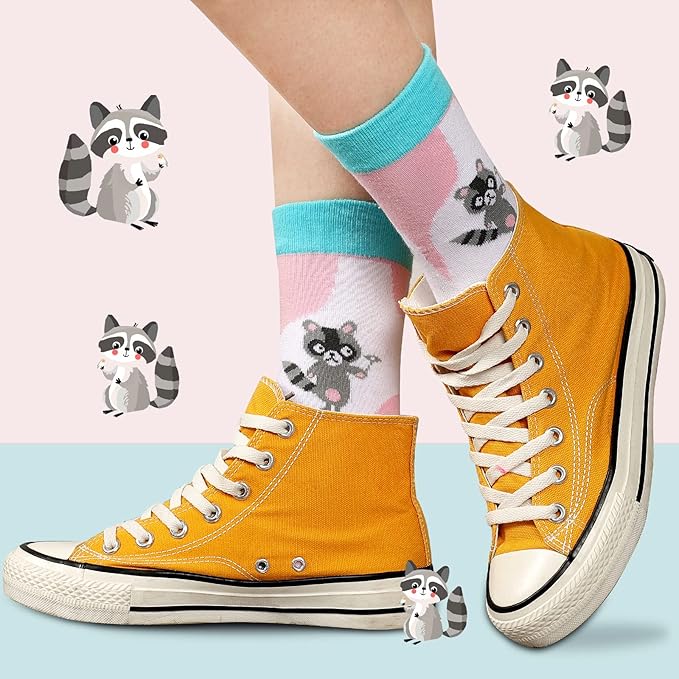 Heatuff Women's 5 Pack Cotton Funny Crew Socks Fun Cozy Cute Novetly Causal Patterned Socks for Women Gifts