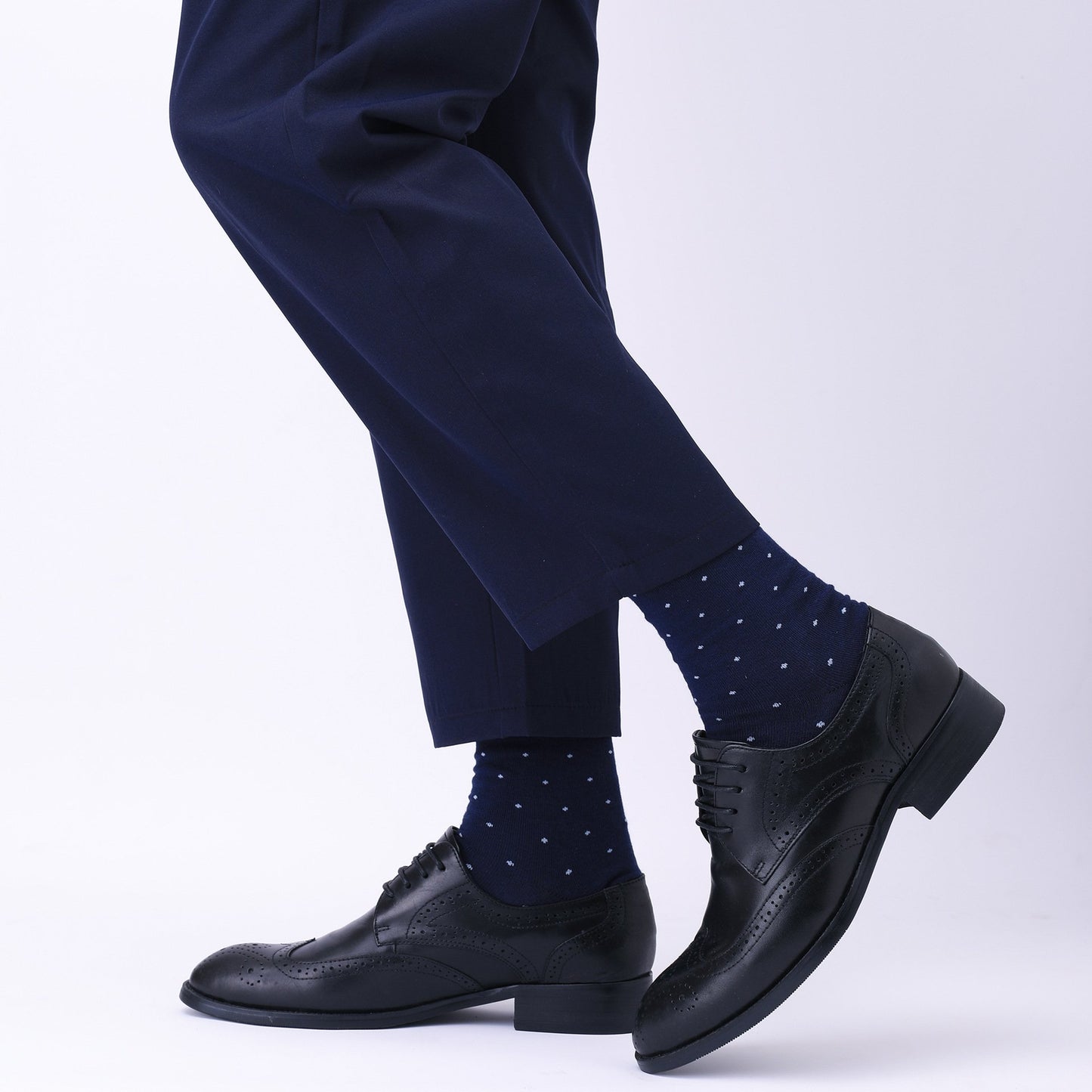 8 Pairs Mens Dress Crew Socks, Cotton Work Business Casual Classic Socks, Soft Breathable Mid Calf Socks Navy