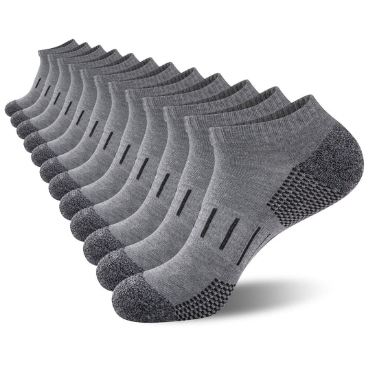 Heatuff Mens Athletic Ankle Socks Moisture Wicking Cushion Running Low Cut Sock 6 Pack