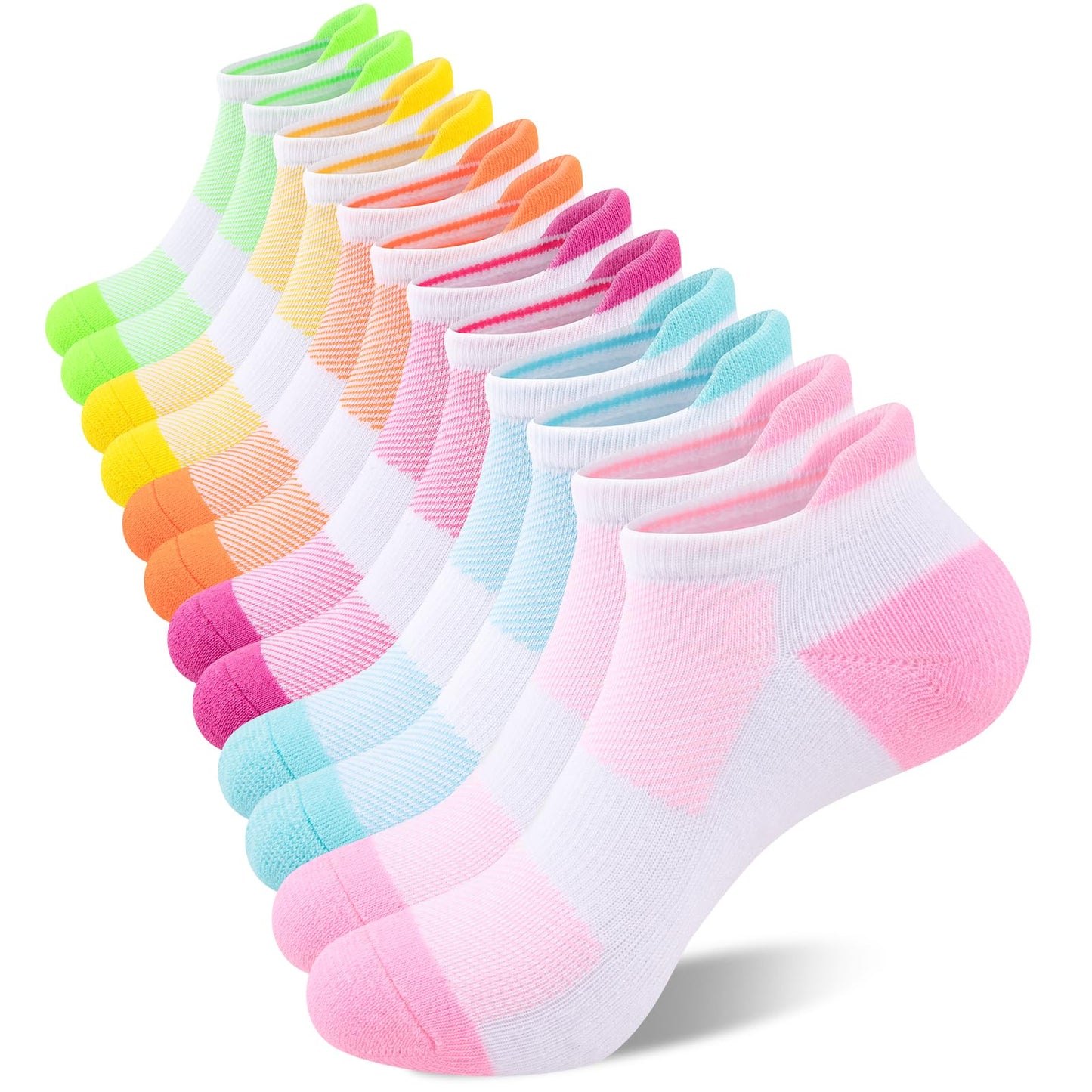 Heatuff Womens Low Cut Ankle Athletic Socks Cushioned Running Performance Breathable Tab Sock (6 Pairs)